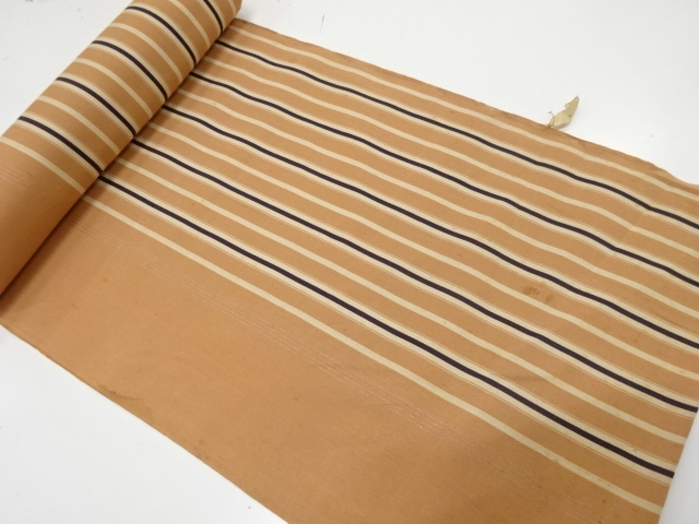 JAPANESE KIMONO / ANTIQUE BOLT FOR KIMONO / WOVEN STRIPE